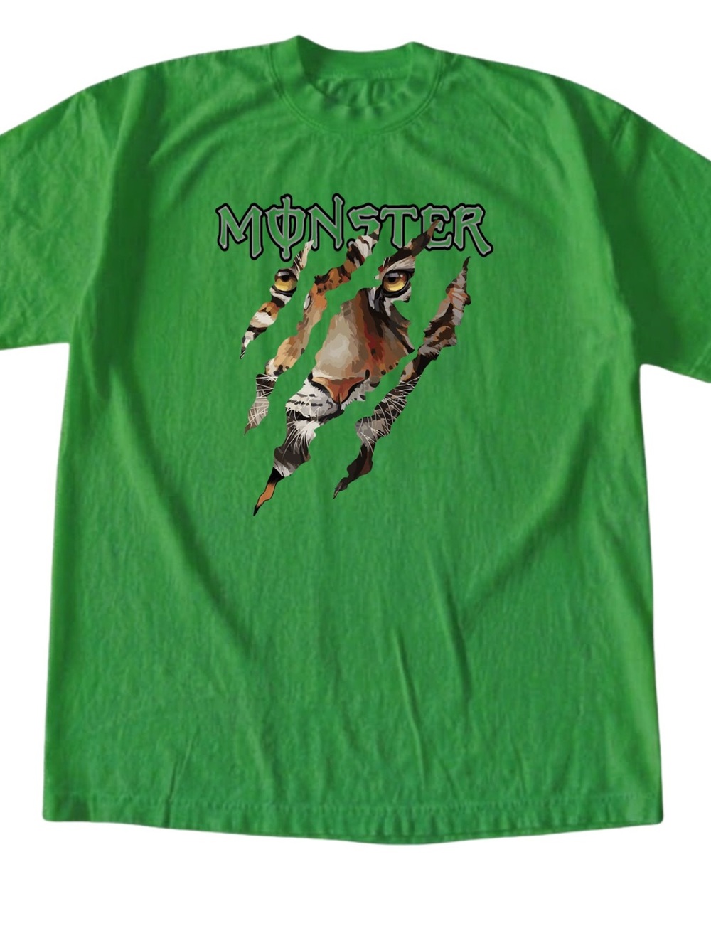 Gildan Green Wild Tiger Eye Graphic Tee